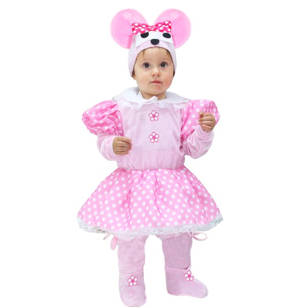 VESTITO COSTUME Maschera di CARNEVALE NEONATA - TOPOLINA MINNIE Super Star