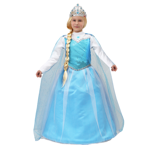 7063A - Collezione PVC da 3 a 12 anni - the cartoon world - VESTITO COSTUME  Maschera di CARNEVALE bambina - FROZEN ELSA p