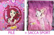 LINEN PLAID FLEECE BLANKET WITH carry BAG SPORTS DISNEY MIA and ME
