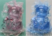 Mariage faveur de POCHE de la BoÃ®te de porta confettis Disney OURS en peluche rose cÃ©leste