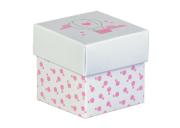 BOMBONIERA ASTUCCIO Scatolina porta Confetti CUBO MONGOLFIERA rosa