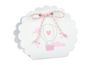 10 BOMBONIERE ASTUCCIO Scatolina porta Confetti VENTAGLIO MONGOLFIERA rosa
