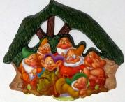 PLAZA de Porcelana Certificado de DISNEY de los 7 ENANOS de TamaÃ±o 18X15 Cm