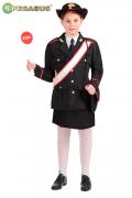 VESTITO COSTUME Maschera di CARNEVALE bambina - CARABINIERE  DONNA