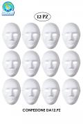 Maschera Bianca Da Dipingere E Decorare Da Uomo Cf 12 Pz. Accessorio Di Carnevale