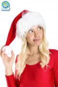 Cappello Babbo Natale Con Pelliccia A Pelo Lungo Rosso Accessorio Di Carnevale