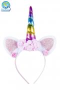 Cerchietto Frontino Unicorno Multicolore Accessorio Di Carnevale