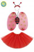 Set Coccinella Con Gonna Accessorio Di Carnevale