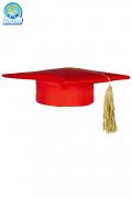 Cappello Laurea Rosso Adulto Accessorio Di Carnevale