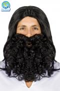 Set Parrucca Con Barba Mangiafuoco Accessorio Di Carnevale