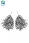 Pon Pon Lurex Argento Accessorio Di Carnevale