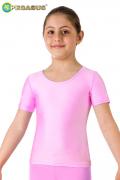 Maglietta Danza Classica E Moderna Lycra Mezza Manica Rosa Bambina