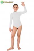 Body Danza Collo Alto Lycra Bianco Bambina