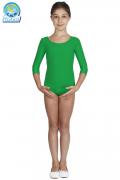 Body Danza In Lycra Manica Tre Quarti Verde Bambina