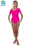 Body Danza In Lycra Mezza Manica Fucsia Donna