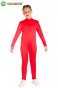 Tuta Tinta Unita Rossa Bambina Accessorio Di Carnevale