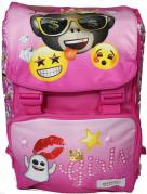 SAC Ã  dos Extensible Ã  l'Ãcole EMOJI ÃMOTION - poches Ã  Rabat-rÃ©versible - rose