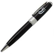 Stylo en laiton avec tambour-laque noire et le logo officiel de la Juventus
