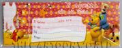 DECORATIONS Birthday Party pad of 20 Invitations - DISNEY WINNIE THE POOH