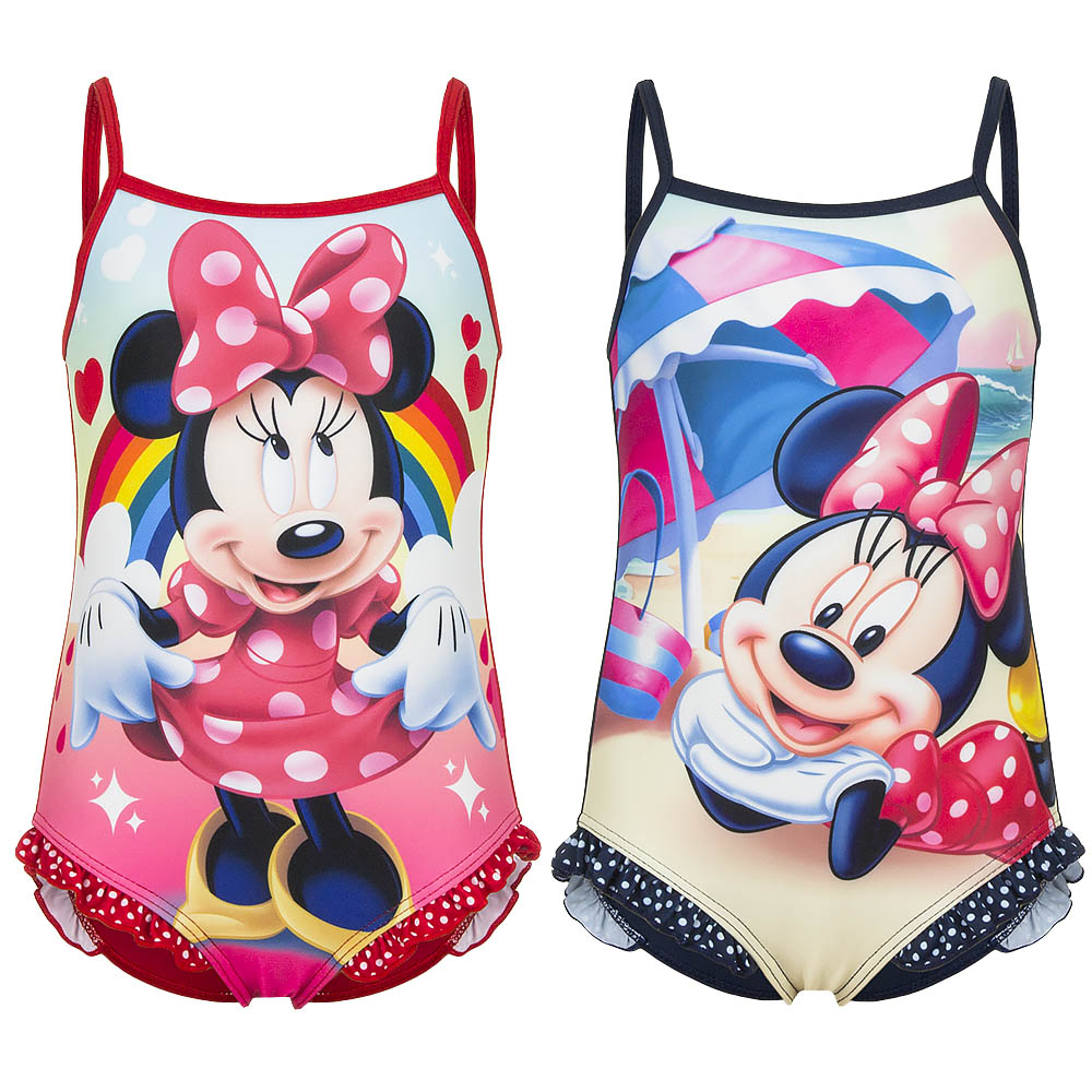 Disney Costume Mare Piscina MINNIE Bambina Costume Intero Rosa o Verde