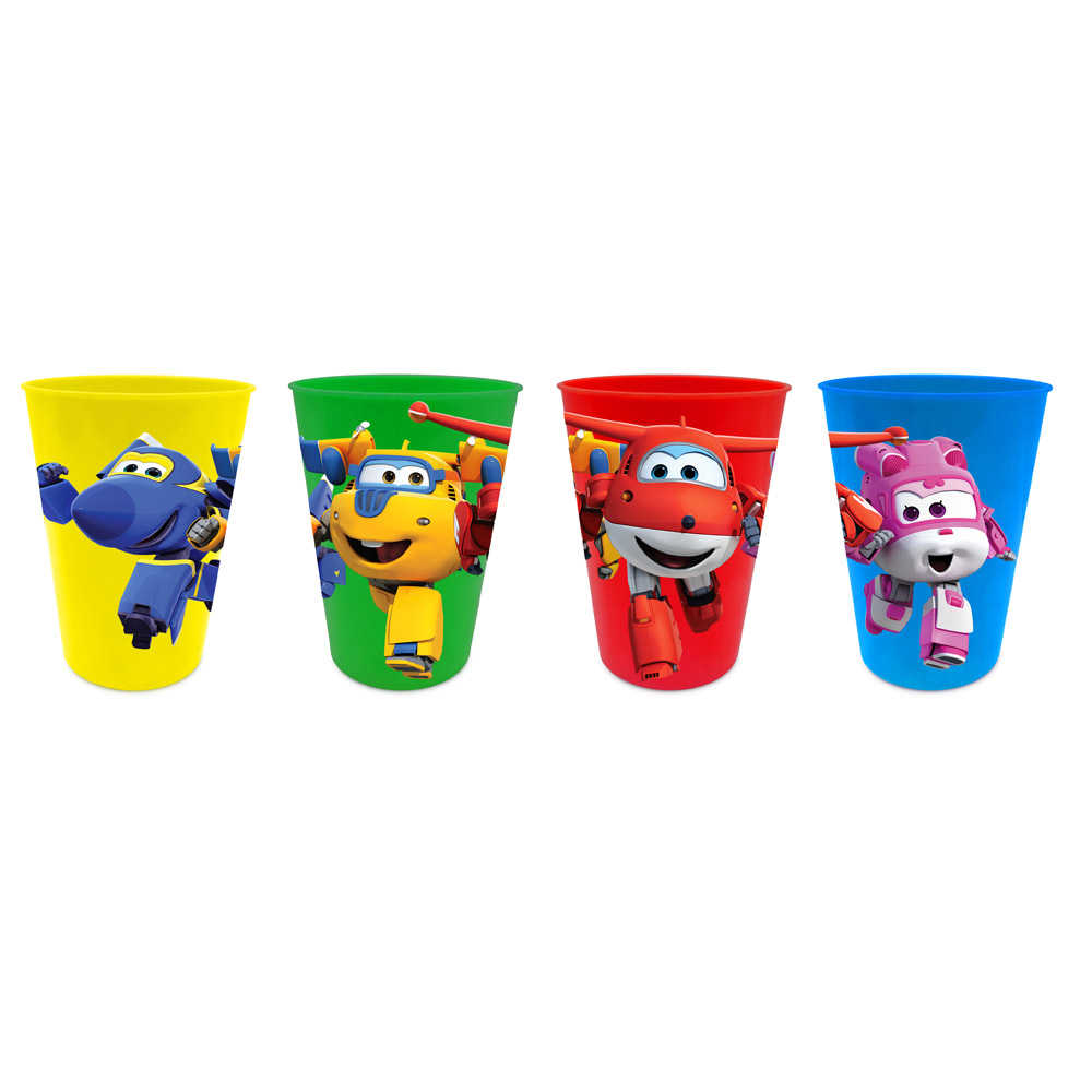 SET PAPPA 4 Bicchieri in Plastica DISNEY - SUPER WINGS SET PAPPA 4 Bicchieri in Plastica DISNEY - SUPER WINGS