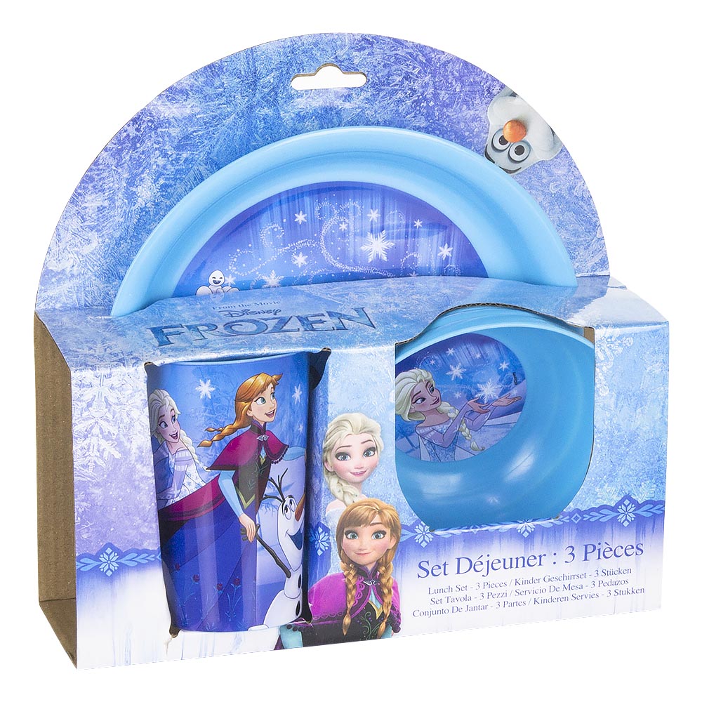 JAPPA SET - DISNEY Glass Bowl Plate - FROZEN Elsa Anna Olaf