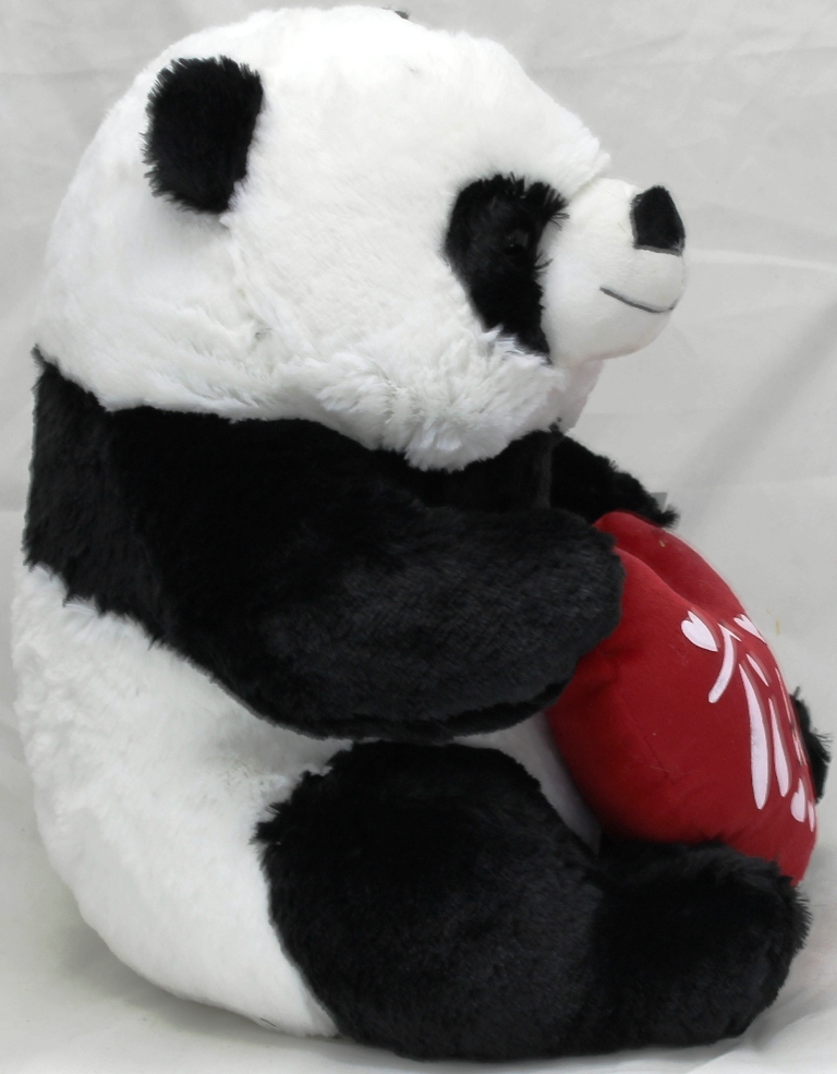 PELUCHE PANDA SAN VALENTINO CON CUORE PORTA REGALO - 30 cm