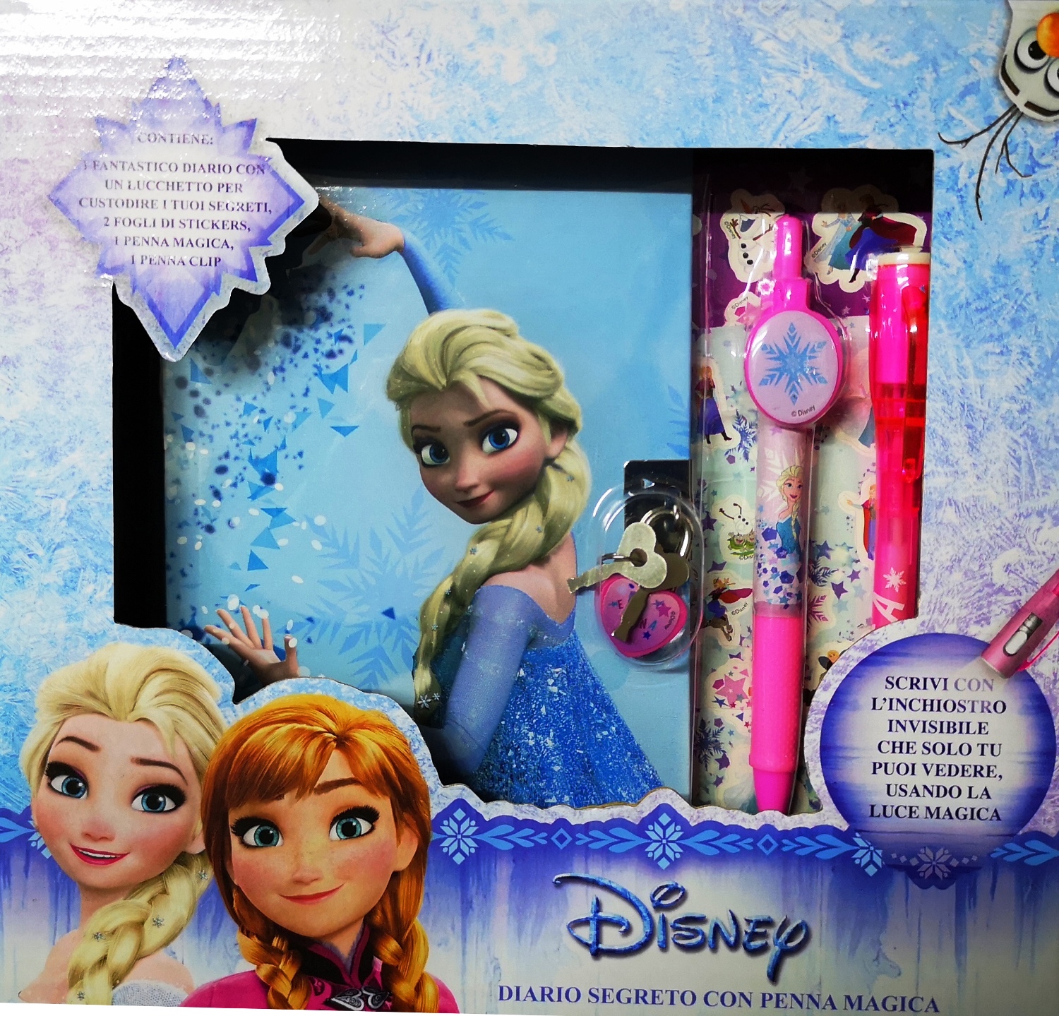 DIARIO SEGRETO piu' PENNA MAGICA piu' STIKERS - DISNEY FROZEN Elsa DIARIO SEGRETO piu' PENNA MAGICA piu' STIKERS - DISNEY FROZEN Elsa