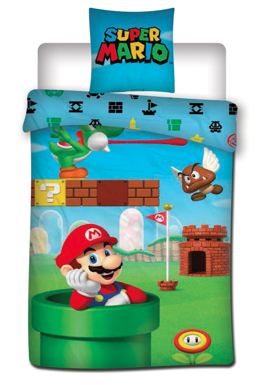 Copripiumino Letto SUPER MARIO BROS 140 x 200 cm e federa 65 x 65 cm Copripiumino Letto SUPER MARIO BROS 140 x 200 cm e federa 65 x 65 cm
