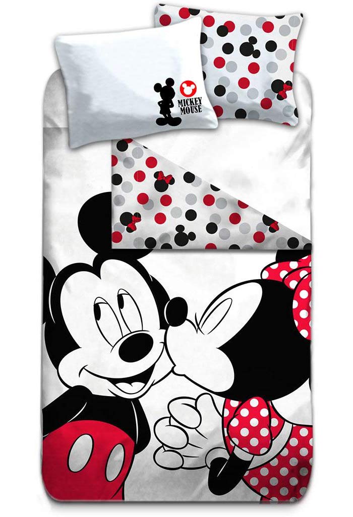 Copripiumino Letto DISNEY MINNIE e TOPOLINO 140 x 200 cm e federa 65 x 65 cm Copripiumino Letto DISNEY MINNIE e TOPOLINO 140 x 200 cm e federa 65 x 65 cm