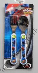 SET PAPPA Posate in Melanina e Inox Cucchiaio Forchetta DISNEY POWER RANGERS