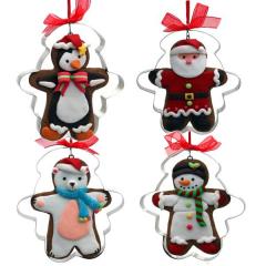 Decorazione Natalizia per Albero di natale - in FIMO - Babbo Natale Orso Pupazzo