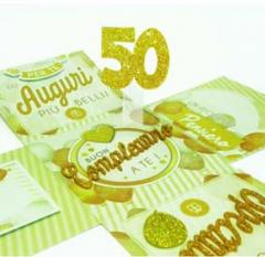 Skatush Explosion Box - Scatola Auguri / Regalo con Coperchio - BUON COMPLEANNO 50 Anni