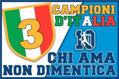 Bandiera Scudetto NAPOLI - CHI AMA NON DIMENTICA, DIEGO 10, stampa ai due lati