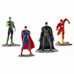 Scatola 4 Statuette Justice League Batman - Superman - Lanterna verde - Flash