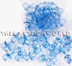 Bomboniera Nascita Battesimo CIUCCIO celeste in plastica Set 24 pezzi - 2 cm