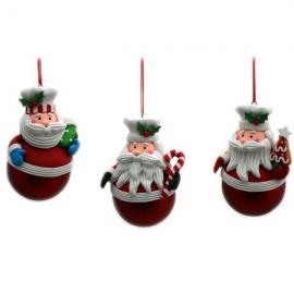 Decorazioni Natalizie Fimo.Bl 2231 Natale The Cartoon World Decorazione Natalizia Per Albero Di Natale In Fimo Babbo Natale Su Pallina