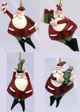 Decorazione Natalizia per Albero di natale - BABBO NATALE - 4 pezzi
