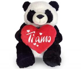 PELUCHE PANDA SAN VALENTINO CON CUORE E SCRITTA "TI AMO" 60 cm