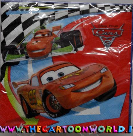 ADDOBBI Compleanno Festa TOVAGLIOLI DISNEY CARS 20 tovaglioli da 2 veli 33x33cm