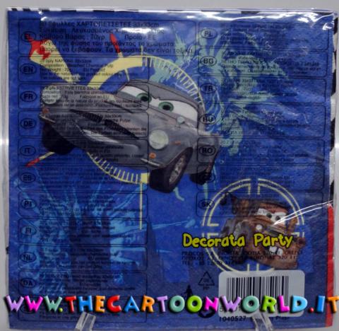 ADDOBBI Compleanno Festa TOVAGLIOLI DISNEY CARS 20 tovaglioli da 2 veli 33x33cm