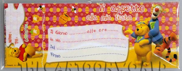 ADDOBBI Compleanno Festa BLOCCHETTO DA 20 Inviti - DISNEY WINNIE THE POOH