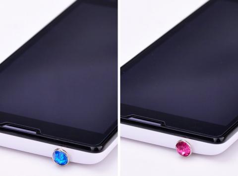 5x Tappi antipolvere brillantino smartphone tablet IPHONE SAMSUNG cuffi jack 3,5