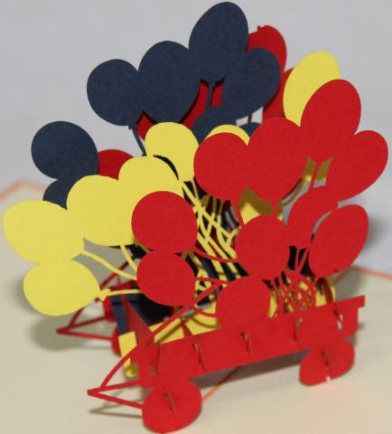 BIGLIETTO AUGURI - ORIGAMI - PALLONCINI