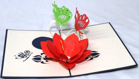 BIGLIETTO AUGURI - ORIGAMI - FARFALLE
