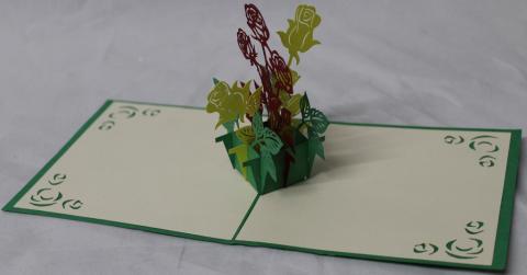 BIGLIETTO AUGURI - ORIGAMI - FIORI