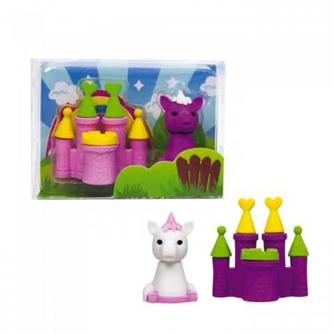 Gomma per Cancellare COLLEZIONE IDEA BOMBONIERA DOPO FESTA Unicorno con castello