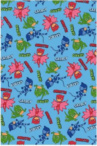 LENZUOLO PLAID COPERTA in FLANELLA PJ MASKS - 120x160 cm - luxury quality