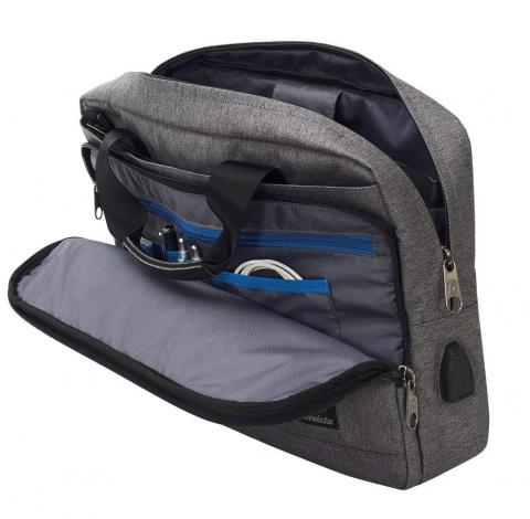 Borsa Ufficio INVICTA - GRIGIA - Porta PC fino a 15.6'' - Tracolla - Uomo Donna