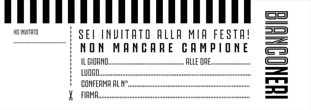 BLOCCHETTO DA 20 Inviti per Compleanno Festa JUVENTUS c